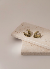 Textured Heart Hoops